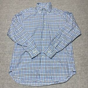 Brooks Brothers Dress Shirt Mens Medium Blue Makers Merchants Egyptian USA Vtg